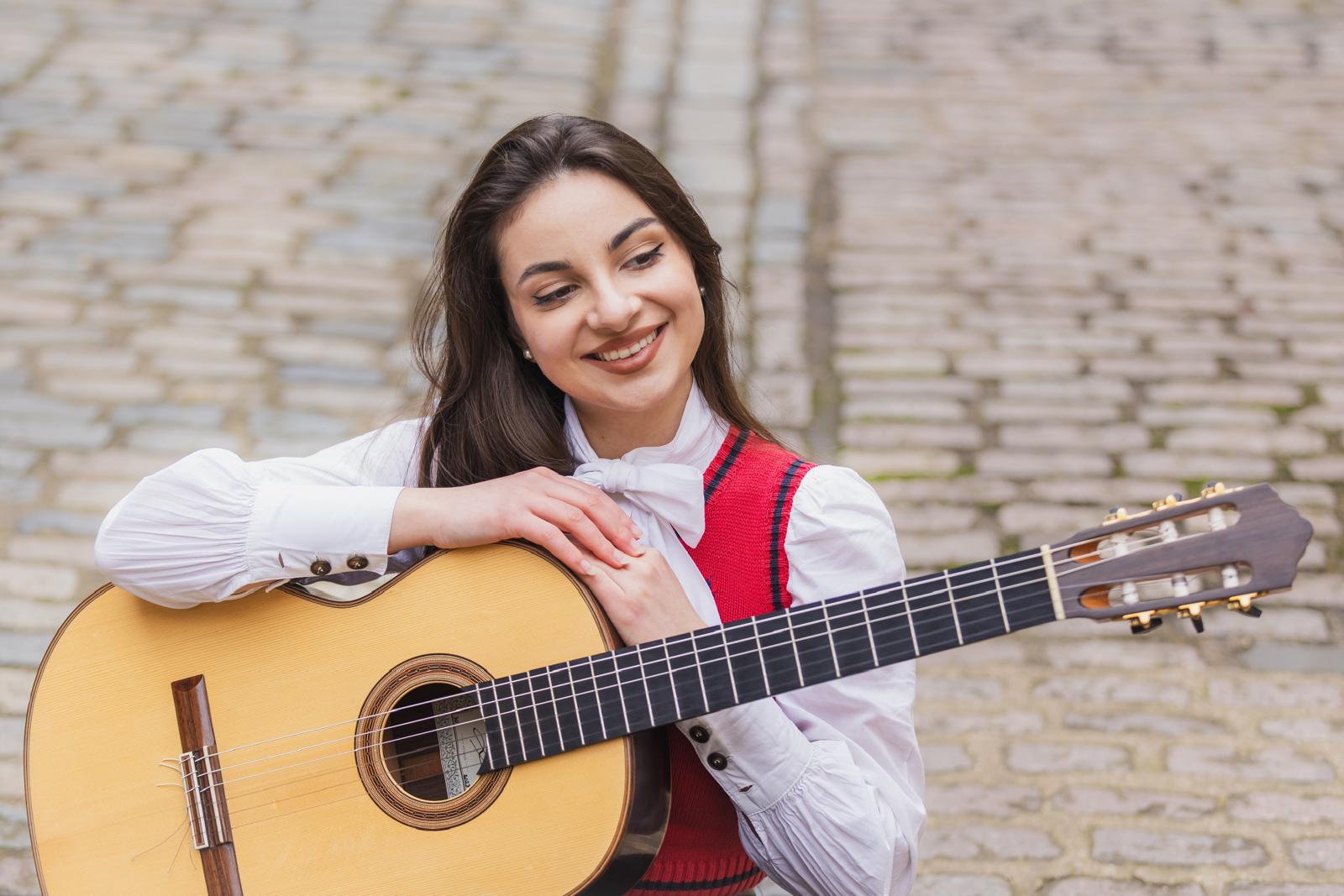 At rest on the guitar